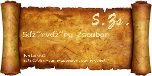 Sárváry Zsombor névjegykártya